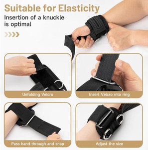 สายรัดข้อมือแบบวงแหวนคู่ Heavy Duty พร้อมแผ่นรองรับแรงกระแทก สำหรับเครื่องเคเบิล ออกกำลังกายแบบดึงข้อ วิดพื้น วิดแขน เสริมสร้างความแข็งแรง สำหรับผู้ชายและผู้หญิง - Product Image 3