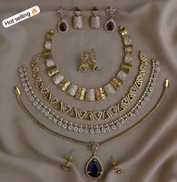 Ensembles de colliers en CZ de qualité supérieure, offre combinée idéale pour toutes les occasions, aussi bien pour les fêtes que pour le bureau, designs élégants et chics.