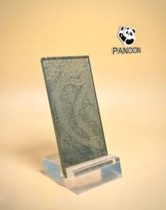 Panneau en verre trempé feuilleté modèle MG-02 avec motif en tissu tissé pour portes de séparation de serre à manger intérieures industrielles - Product Image 3