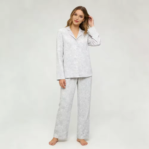 Ensemble pyjama 2 pièces pour femmes, haut à manches longues boutonné et pantalon, vêtements de nuit doux imprimés, vêtements de détente - Product Image 3