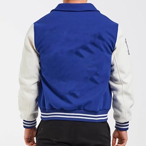 Blouson universitaire pour homme en polaire d'hiver, style Letterman, avec logo personnalisé, coupe classique, imperméable, coupe-vent, col montant uni - Product Image 2