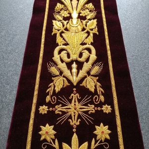 Handmade Gold Bullion Embroidery Church <b>Banner</b> Velvet Liturgical Vestment Column Altar Hanging Pulpit Antependium Stole - Product Image 4