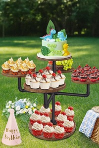 Three Tier Unique Style Wooden <b>Cake</b> <b>Stand</b> For Chocolate <b>Cake</b> Pastry And Dessert Display At Events And Buffets From India - Product Image 6