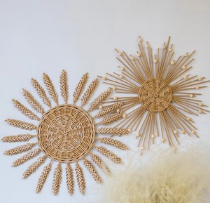Décoration murale bohème en forme de soleil pour chambre de garçon, sculpture en rotin, décoration pour enfants, étoile suspendue en fibre de osier durable - Product Image 3