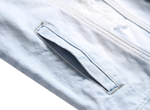 Vestes pour hommes tendance, dernières nouveautés, très vendues, élégantes, décontractées, classiques, en denim extensible, veste en jean pour hommes - Product Image 2