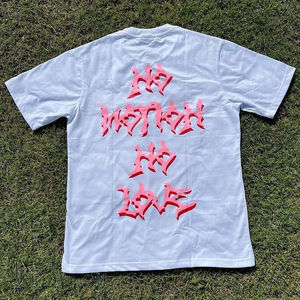 T-shirt en coton 100% vierge pour la personnalisation, avec impression en relief et logo 3D, pour homme, style streetwear, coupe oversize et grammage lourd - Product Image 5