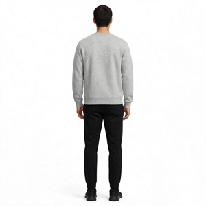 Sweat-shirts d'hiver pour hommes, couleur unie, 100% coton/polyester, col rond, manches régulières, pull-over élégant BD - Product Image 3