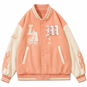 URBANGAZER Custom <b>Men's</b> Premium Vintage <b>White</b> 100% Wool Varsity <b>Jacket</b> Eco-Friendly Winter Patchwork Chenille Embroidery - Product Image 1