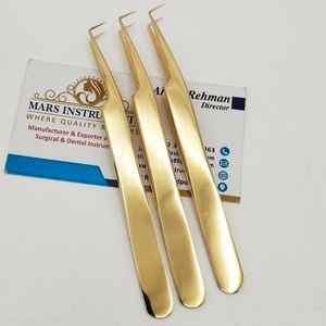 Pince à épiler professionnelle Plasma Gold 90 degrés pour extensions de cils fines - Product Image 4