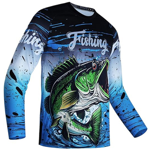 Chemise de pêche pour homme personnalisée par sublimation, 100% polyester, séchage rapide, respirante, manches longues, UPF50, avec logo personnalisé - Product Image 1