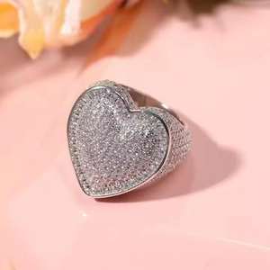 Anillo de Moda con Diseño de Estrella Chapado en Rodio con Moissanita VVS Creada en Laboratorio, Joyería Hip-hop para Bodas, para Hombre y Mujer - Product Image 2