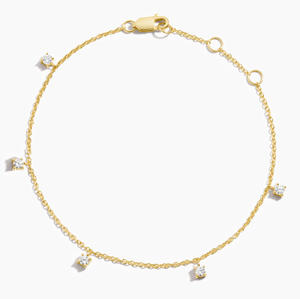 Pulsera de cadena con eslabones y diamantes dispersos - Product Image 2