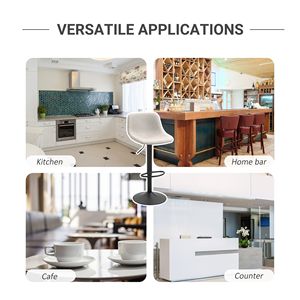 Lot de 2 tabourets de bar pivotants blanc crème avec dossier rembourré confortable et réglable pour comptoir de cuisine et bar. - Product Image 4