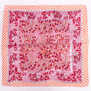 Foulard carré bandana en coton premium écologique à nouer, imprimé floral, haute qualité, respirant, tendance, confortable, unisexe, anti-transpiration - Product Image 4