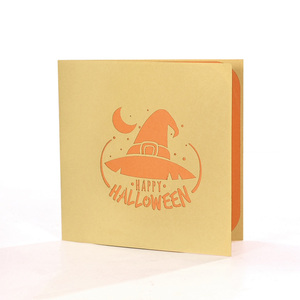 Best Seller Halloween Pumpkin 3D Pop-up Laser Cut Handmade Paper Gift Card for Halloween Greetings Wholesale Available - Product Image 2