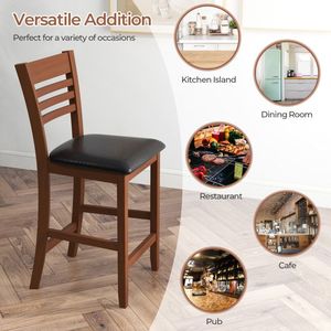 Set di 2 Sgabelli da Bar Regolabili in Altezza con Schienale e Poggiapiedi, Struttura in Acciaio per Isola Cucina e Sala da Pranzo - Product Image 2