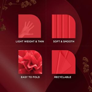 Confezione da 150 Fogli di Carta Velina Rossa 14 X 20 Pollici, Carta da Regalo per Natale e Confezioni Romantiche per San Valentino - Product Image 2