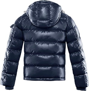 Veste d'hiver unisexe épaisse et brillante à capuche, imperméable, en toile matelassée, avec design patchwork sur le devant, multicolores, légère, vente en gros - Product Image 5