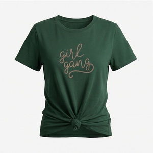 T-shirt pour femme de qualité supérieure en gros, décontracté d'été, respirant, en tissu satiné doux, à manches courtes, col rond, personnalisable, tendance - Product Image 1