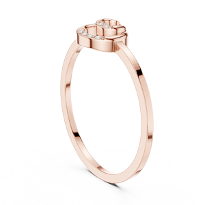 Bague spirale concentrique en argent sterling plaqué or rose avec diamant moissanite rond, bague à porter au quotidien pour femme - Product Image 2