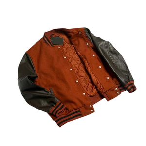 Custom Logo Wool Chenille Embroidery Baseball Letterman <b>Jackets</b> Men Vintage Blank Leather Sleeve Wool <b>Varsity</b> <b>Jacket</b> - Product Image 3