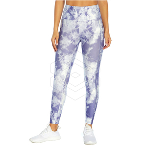 Legging de yoga pour femme, nouveau style, haute élasticité, avec impression par sublimation, coupe décontractée taille mi-haute, flexibilité parfaite et logo élégant - Product Image 2