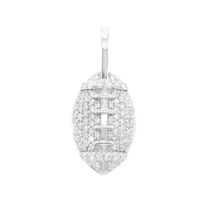 0.40CT Blanc 14k Rose Or Jaune Football Américain Charme Bijoux Pendentif