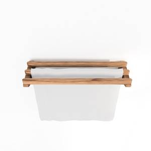 Porte-serviettes mural en bois finition naturelle, organisateur de rangement de luxe pour salle de bain, vente en gros B2B - Product Image 4