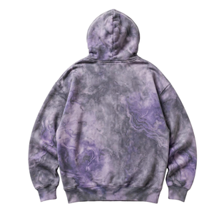 Sweat à capuche pour homme violet et gris avec poche kangourou, cordon de serrage, motif graphique, streetwear, mode décontractée, vente en gros - Product Image 2