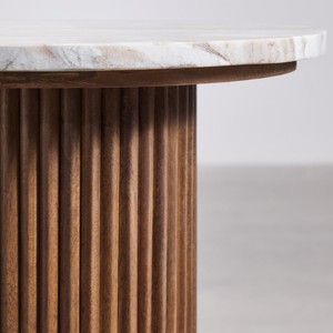 Mesa consola Vandana Terra Ultra 110x45 cm en mármol y madera de mango - Product Image 5