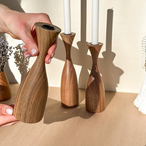 Portavelas de Madera Natural Premium para Ceremonias Tradicionales Navideñas, Decoración Moderna de Lujo, Ecológico y Hecho a Mano - Product Image 4