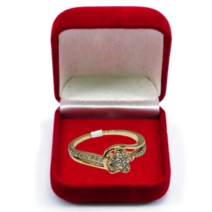 Bague pour femme en or 9 carats, couleur HI, SI, diamant naturel de 0,36 ct, plaqué rhodium, 2,428 g, certifiée IGI, bague de fiançailles de luxe avec petit diamant - Product Image 1