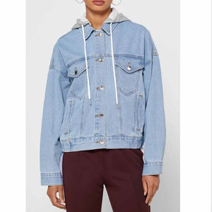 Veste en jean bleu clair pour femme Econex Sports, respirante, à un seul bouton, manches courtes, couleur unie, pour l'automne - Product Image 2