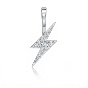 Colgante de rayo pequeño con incrustaciones de circonitas, chapado en oro de 14K, joyería fina de moda, con piedra natural de corte brillante - Product Image 6