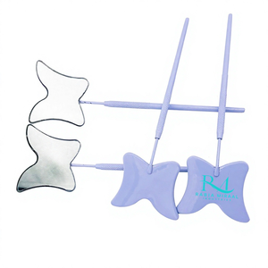 Produit phare : Miroir pour extensions de cils en forme de papillon, avec revêtement en poudre violet brillant et poignée à motif diamant. - Product Image 5