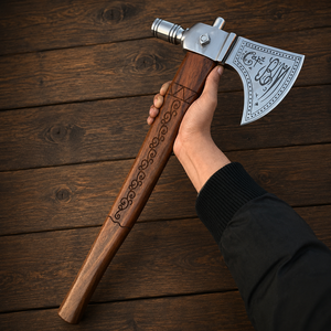 Custom Handmade Viking <b>Axe</b> Carbon Steel Bearded <b>Axe</b> <b>Wooden</b> Handle Outdoor Camping Bushcraft Hatchet with Leather Sheath OEM ODM - Product Image 2