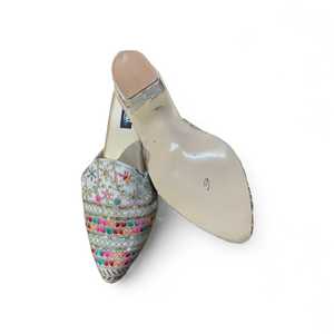 Jutti brodés à sequins pour femme, chaussures à enfiler à bout fermé, sandales mules ethniques rembourrées pour festivals - Product Image 3