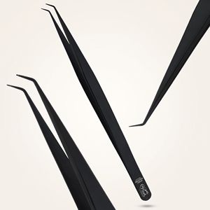 Professionelle Wimpernverlängerungs-Pinzette mit Faserspitze, Volumen-Applikator, Gebogen und Gerade Wimpernapplikatoren - Product Image 1