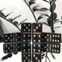 Jeu de dominos en résine personnalisé, fait main, coloré, avec des points dorés, pour la décoration de la maison
