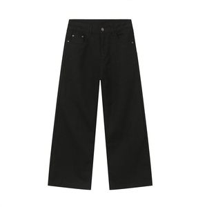 2026 Vintage Casual Wide Leg Jeans Crystal <b>Decoration</b> Denim Fabric Distressed Dark Washed Autumn <b>Winter</b> Manufacturer's Wholesale - Product Image 2