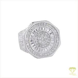 Anillo de diseño en plata 925 con diamantes cultivados en laboratorio y diseño de múltiples filas de piedras para marcas de joyería y mayoristas minoristas. - Product Image 1
