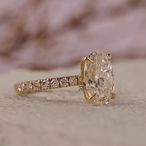 Anillo de Compromiso Winston Ovalado y Redondo con Diamante CVD Cultivado en Laboratorio de 1ct 2ct 3ct 4ct 5ct Vs1, Oro 14K 18K PT950, Joyería Personalizada - Product Image 2