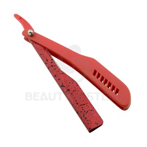 Professional Red and Black Barber Straight Edge <b>Razor</b> Lightweight Shavette with Cutout Handle for Precise Shaving - Product Image 6