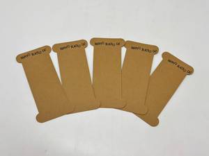 Étiquettes en papier kraft recyclé en gros, écologiques, vierges, en carton brun, gaufrées, rayées, pour cadeaux, avec ficelles, pour vêtements - Product Image 3