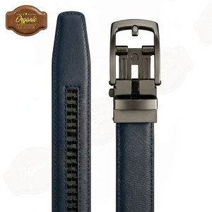 Cinturón de cuero premium con cierre automático, 100% cuero de vaca puro, correa ajustable y elegante para uso formal y casual. - Product Image 1