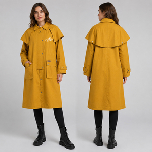 Manteau long imperméable en toile cirée pour femme 2026 – Trench-coat de qualité supérieure en coton ciré pour l'équitation occidentale - Product Image 3