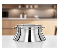 Ensemble de 3 plats ronds élégants en acier inoxydable argenté avec couvercle, pour buffet et décoration de mariage - Vente chaude