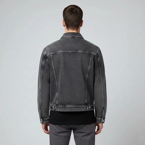 Men's Stonewashed Denim Jacket Regular Fit Button Closure Solid Color Casual Style Autumn Wear 100% Cotton Woven Fabric - Product Image 3