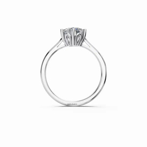 Bague de fiançailles de luxe en diamant de laboratoire taille brillant certifié IGI, or 10K 14K 18K, argent 925 935, cadeau d'anniversaire de mariage - Product Image 4