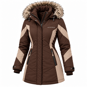 <b>Womens</b> Cozy Outdoor Coat <b>for</b> Seasonal Wear Coat with Cotton Filling Casual Plus Size Sports Jacket Wholesale - Product Image 3